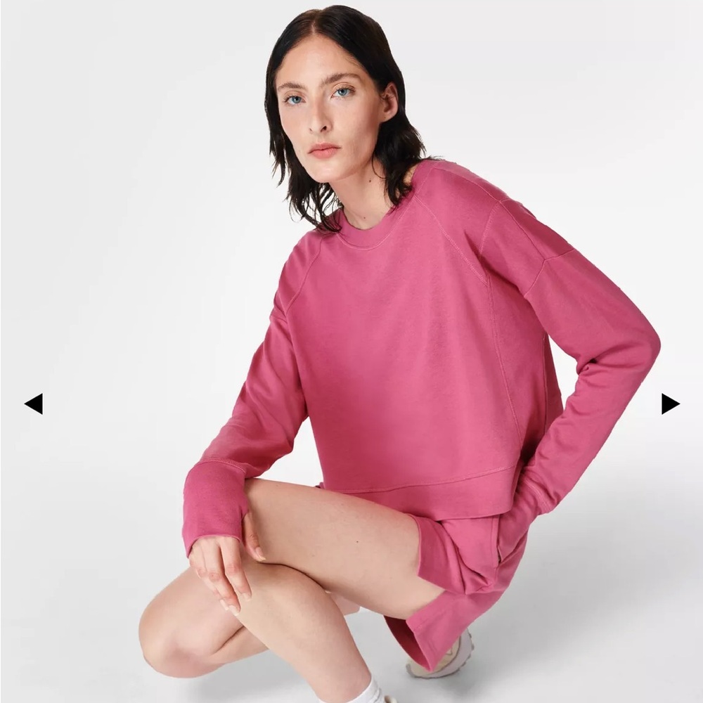 NWT Sweaty Betty After Class Crop Top in Adventure Pink sz S